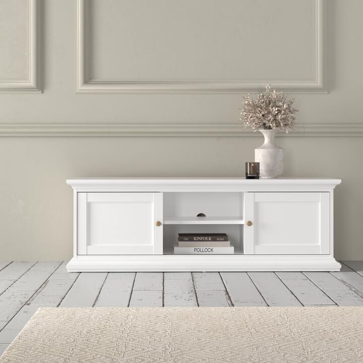 Tvilum Sonoma 2 Sliding Door TV Stand, White