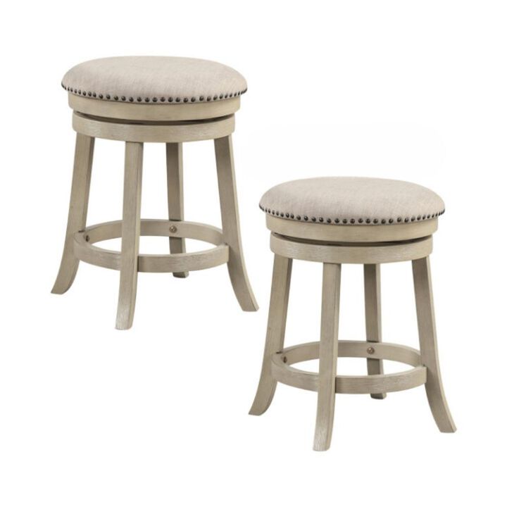 Set of 2 Swivel Bar Stools with Adjustable Height for Modern Kitchen & Home Bar Seating