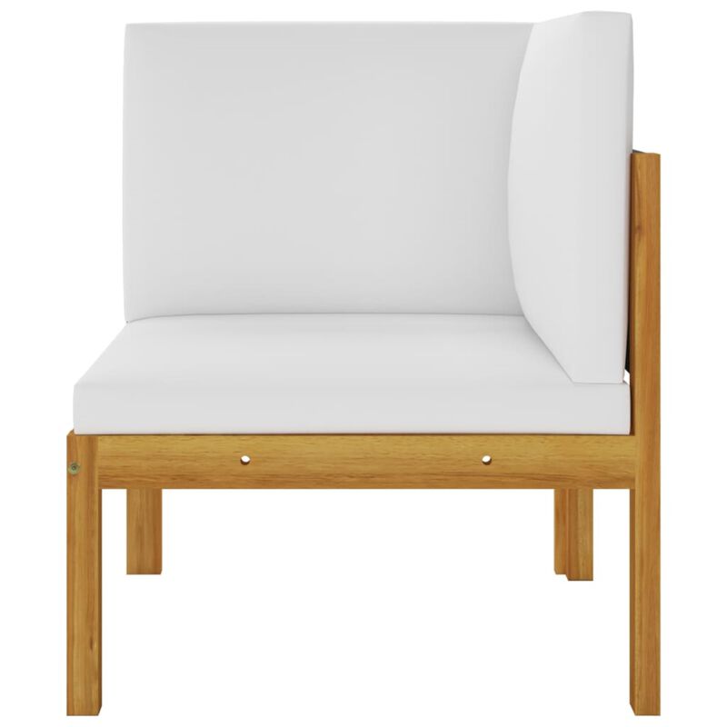 vidaXL 2-Seater Outdoor Patio Bench in Solid Acacia Wood and Modern Rope Design - Modular Bench with Thick and Removable Comfortable Cushions - Durable Garden and Terrace Furniture