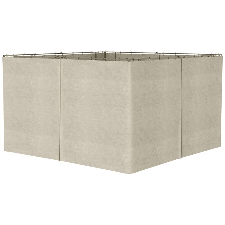 Beige Gazebo Side Panels: 10' x 13' 4-Panel Set with 48 Attachments