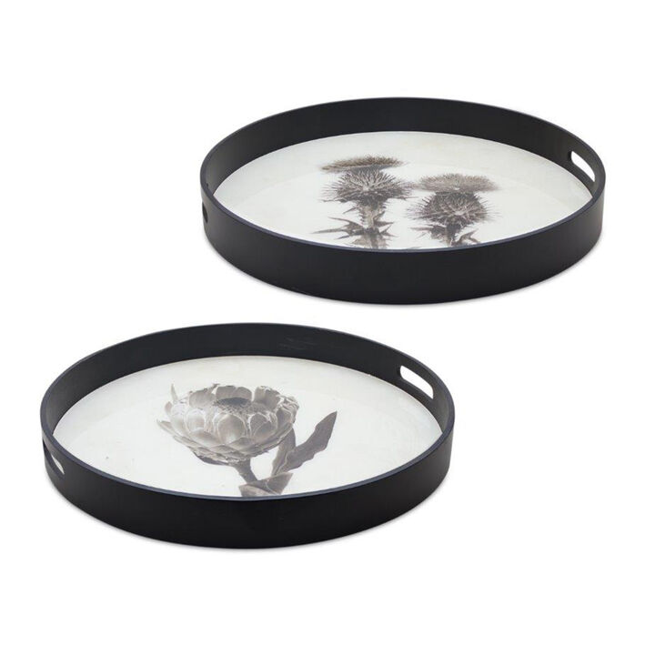 Botanical Tray for Serving, Storage, and Nature-Inspired Home Décor (Set of 2)