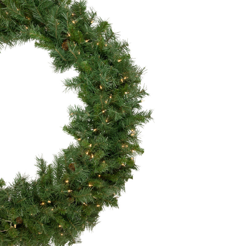 Pre-Lit Black River Pine Artificial Christmas Wreath  48-Inch  Clear Lights