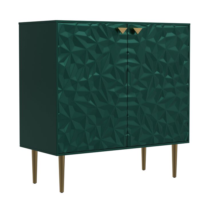31.9 in. H White Freestanding 2 Door Storage Cabinet