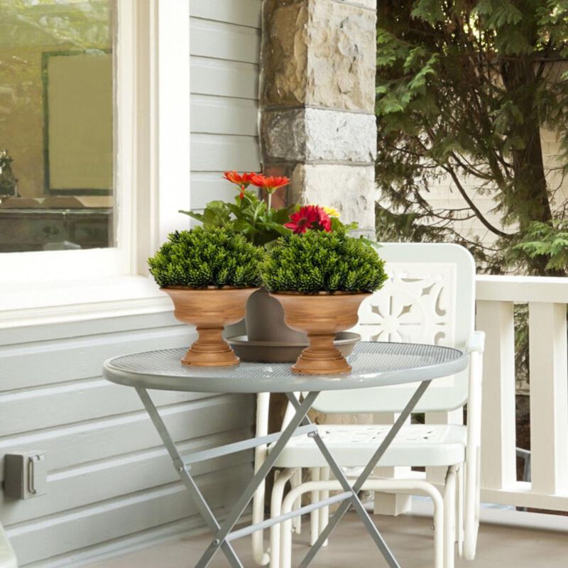 Hivvago 4 Pack Artificial Boxwood Topiary Trees