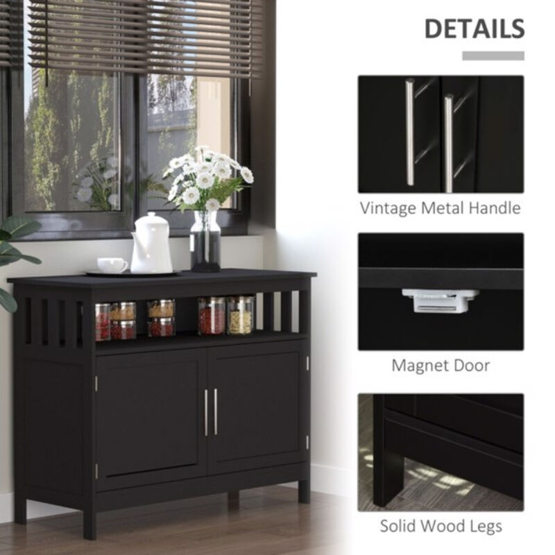Wooden Kitchen Storage Cabinet with Doors and Shelves