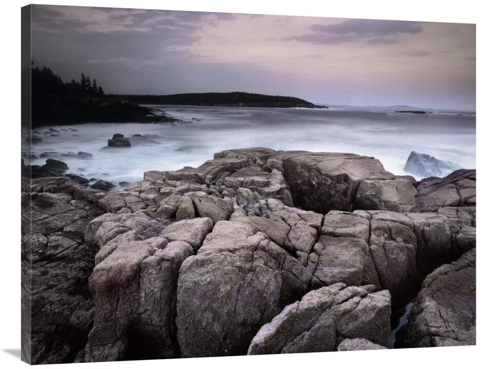 Sunset of the Atlantic Ocean near Thunder Hole, Acadia National Park, Maine-Canvas Art-40x30