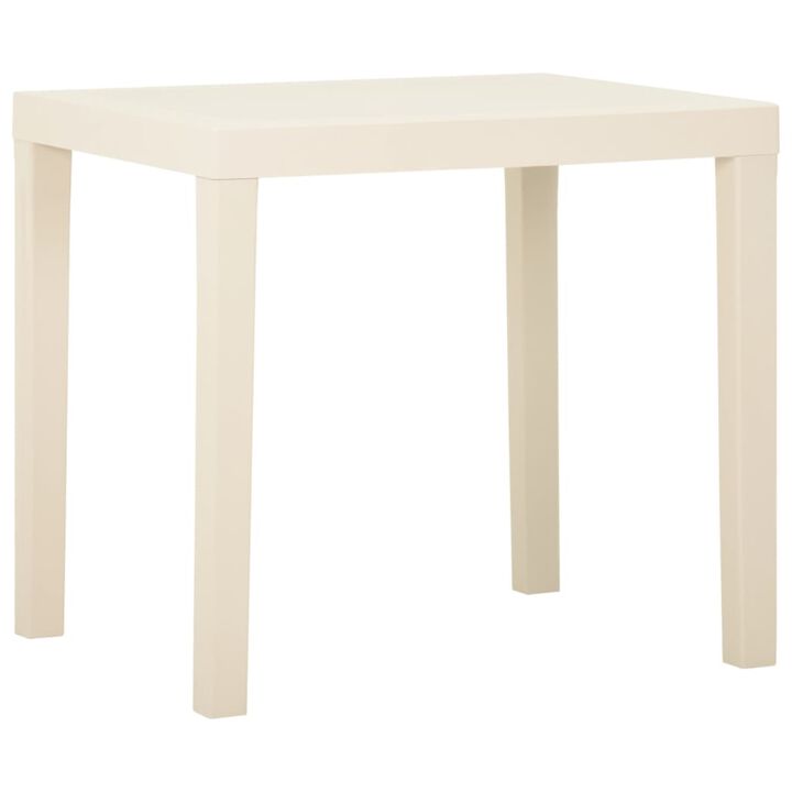 vidaXL Garden Table White 31.1"x25.6"x28.3" Plastic