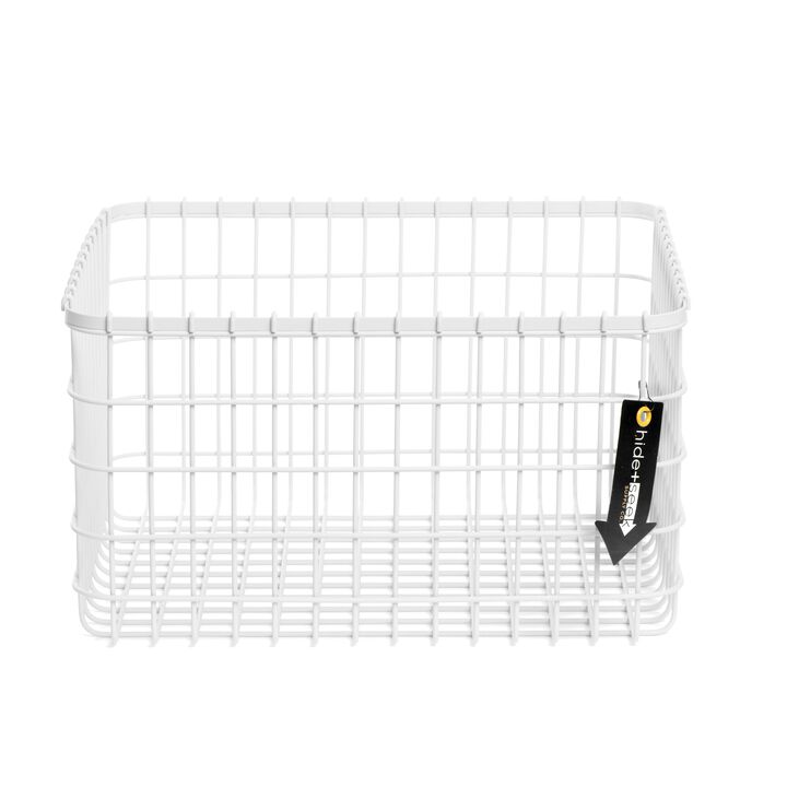 Loop Heavy-Duty Wire Bin-Small-White