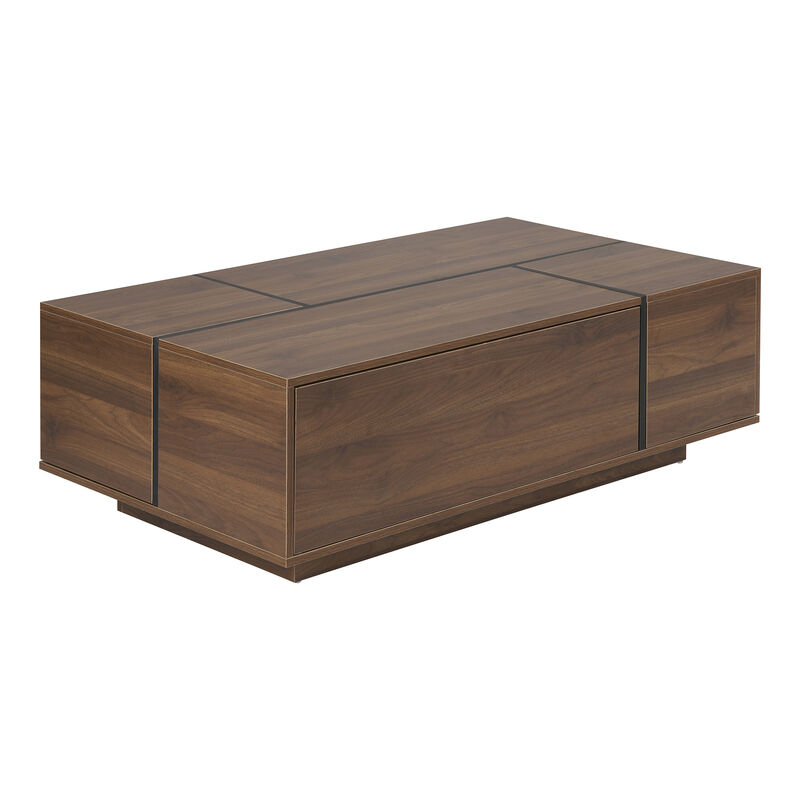 Merax Rectangular Sliding Top Coffee Table with 2 Drawers