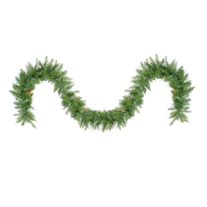 9' x 10" Pre-Lit Northern Pine Artificial Christmas Garland - Multi Color Lights