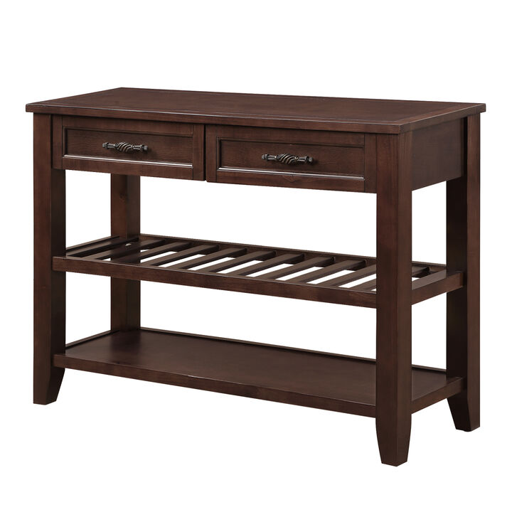 Mid-Century Style Solid Wood Console Sofa Table