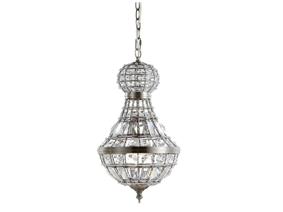 Regina Crystal/Metal Empire LED Pendant