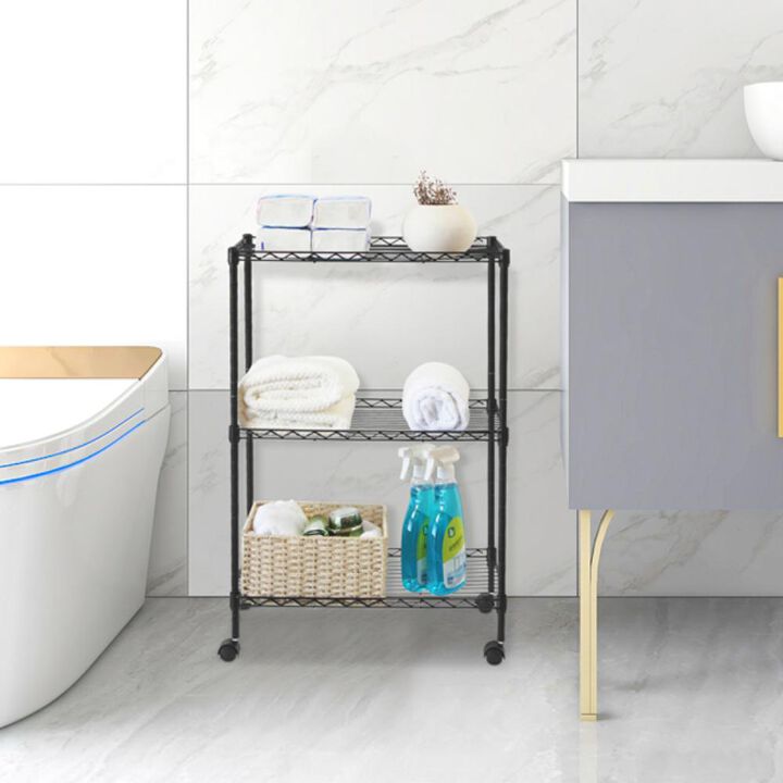3-Tier All-Purpose Utility Cart, Rolling Storage Organizer for Home & Office