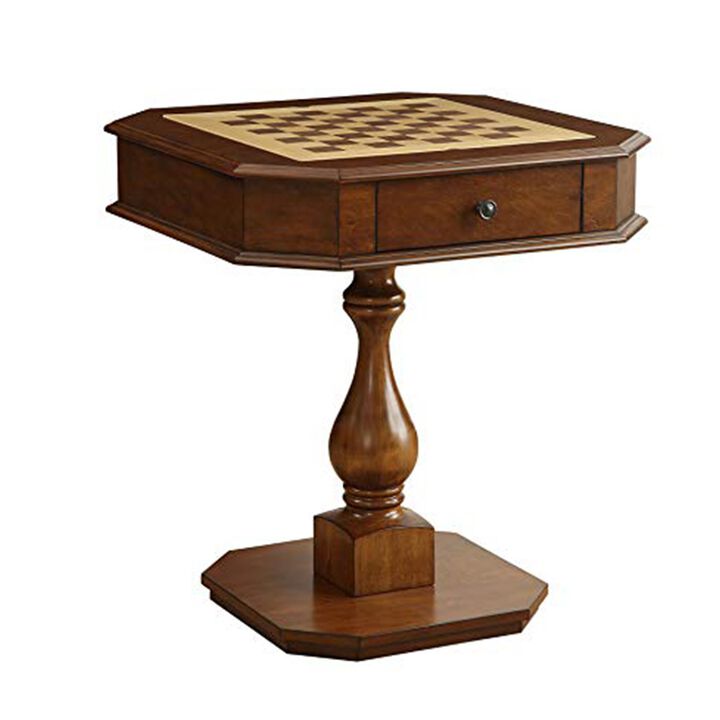Modish Game Table, Cherry - Benzara