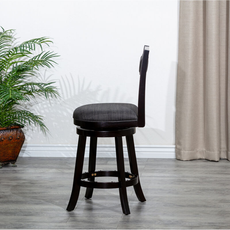 24 Counter Height X-Back Swivel Stool, Fabric Seat