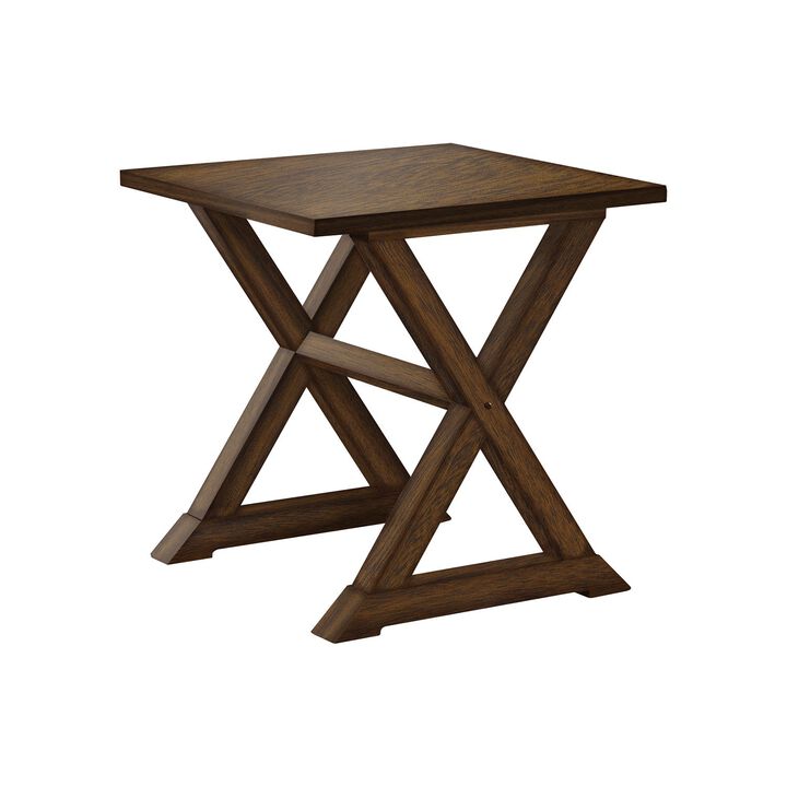 Monarch Specialties I 3988 - Accent Table, End, Side Table, Square, Nightstand, Bedroom, Lamp, Brown Veneer, Transitional