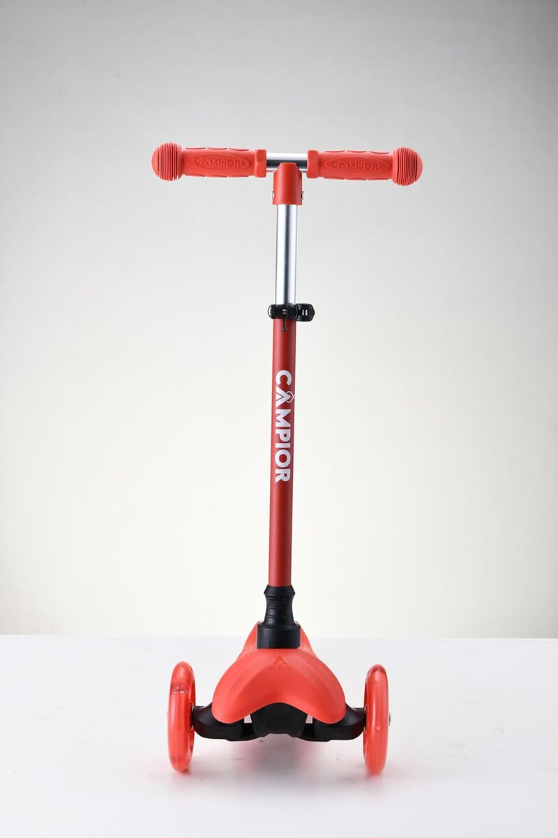 Mini 3 Wheel Scooter for Kids – Lean-to-Steer Kick Scooter with LED Light-Up Wheels, Adjustable Handlebar, Wide Anti-Slip Deck, Smooth PU Wheels, Rear Foot Brake – Toddler Scooter for Ages 2+