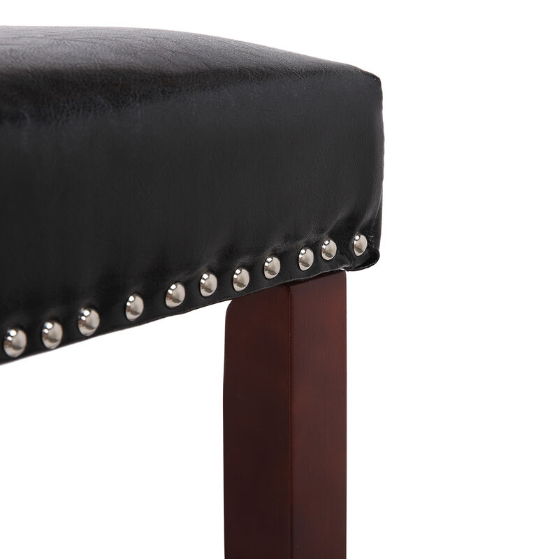 WestinTrends 29" Upholstered Backless Saddle Seat Bar Stool