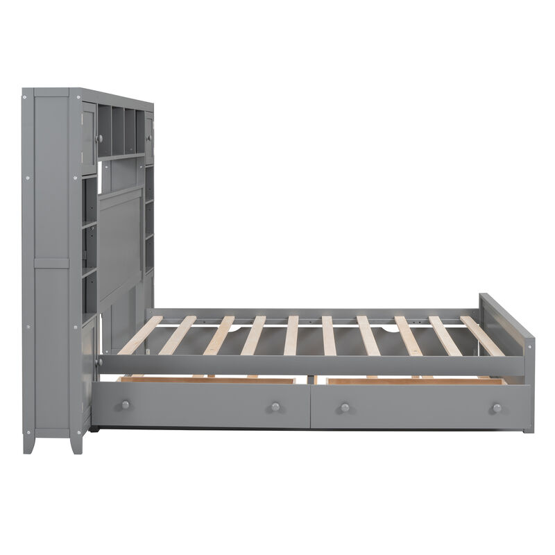 Merax Storage Platform Bed with Sockets