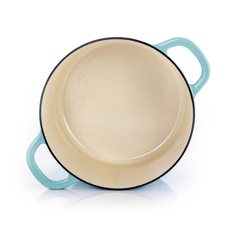 Crock-Pot Artisan 2 Piece 7 Quarts Enameled Cast Iron Dutch Oven in Aqua Blue
