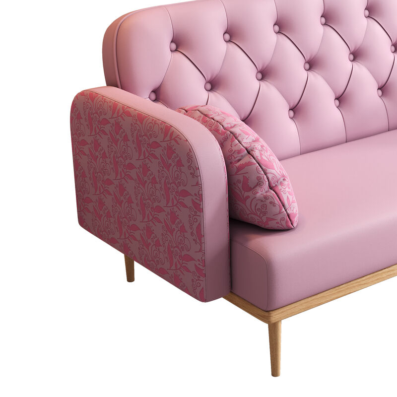 Merax Modern Upholstered Two-Seater PU Sofa
