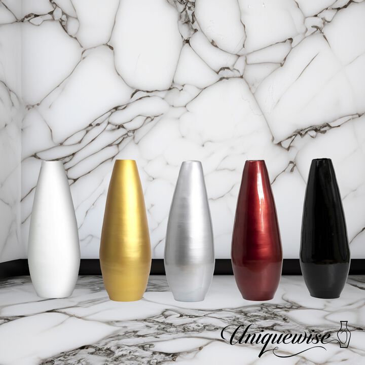 31.5" Spun Bamboo Tall Floor Vase - Sleek Metallic Finish, Elegant Home Decoration, Modern Accent Piece, Living Room Decor, Handcrafted Bamboo Art, Contemporary Interior Design, Unique Tall Vase, Black Large