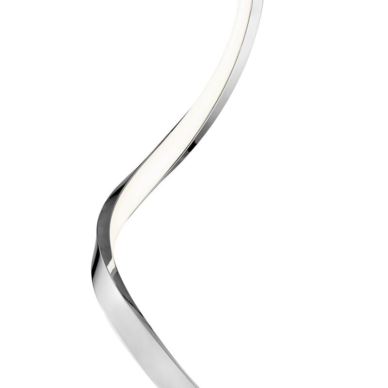 Modern Spiral Table Lamp Chrome Metal Dimmable Integrated LED