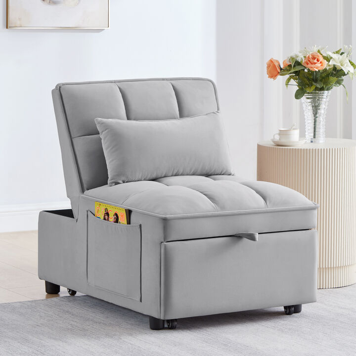Merax Single Sofa Bed Futon with Storage Pockets