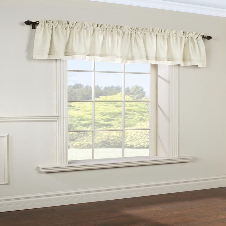 Commonwealth Rhapsody Lined Rod Pocket Valance Flat Window Dressing - 54x15", Ivory