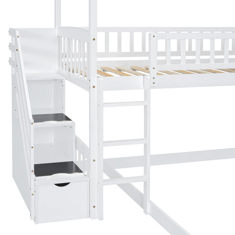 Merax Bunk Bed with Two Drawers and Slide