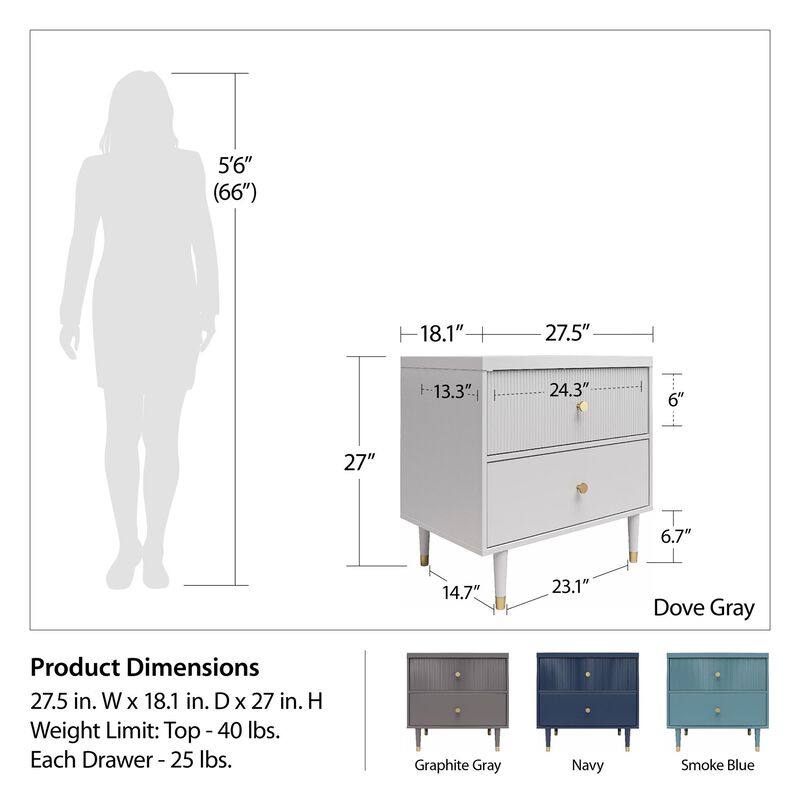 CosmoLiving by Cosmopolitan Elizabeth Nightstand