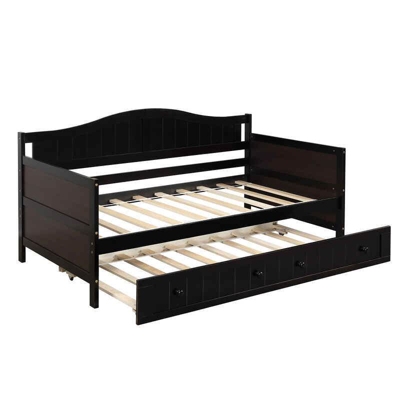 Merax Wooden Daybed with Trundle Bed