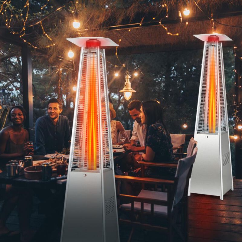 Hivvago 42000 BTU Pyramid Patio Heater with Wheels