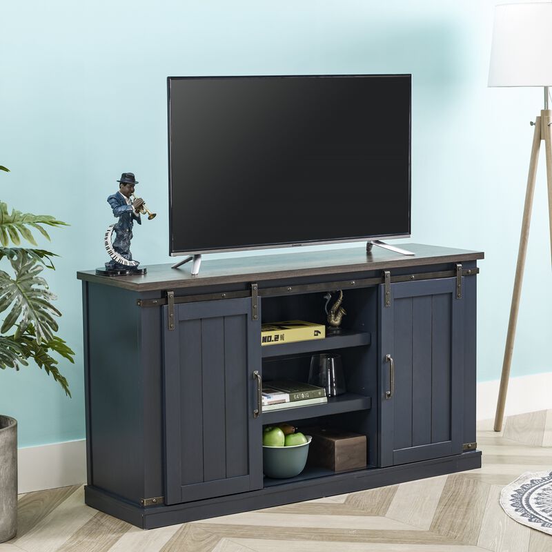 FESTIVO Rustic 54" Barn Door TV Stand with - Fits Up to 65" TVs
