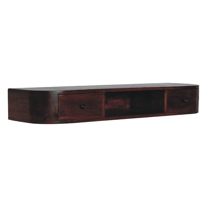 Lunar 2 Drawer Floating  Solid Wood Console