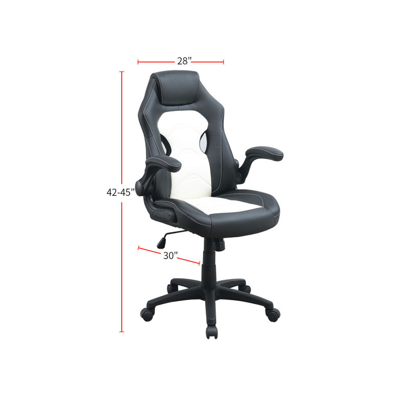 Adjustable Height Executive Office Chair, Black And White
