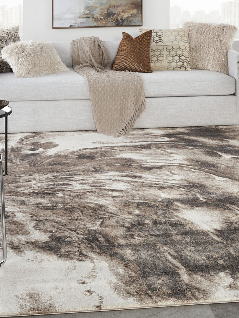 American Manor AMR03 Ivory/Mocha 9' x 12' Rug