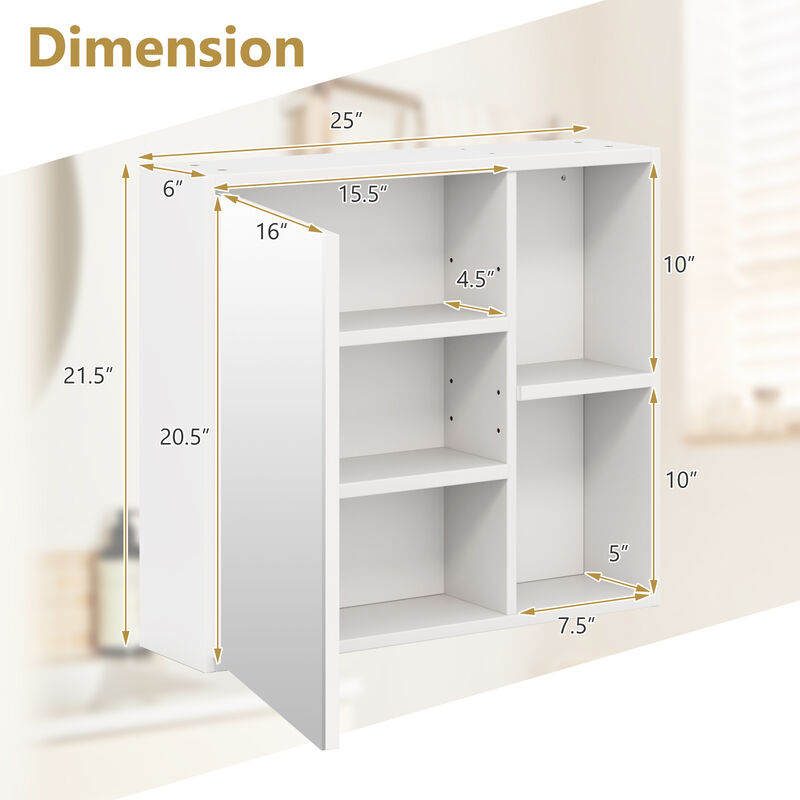 Bathroom Medicine Cabinet with Single Mirror Door