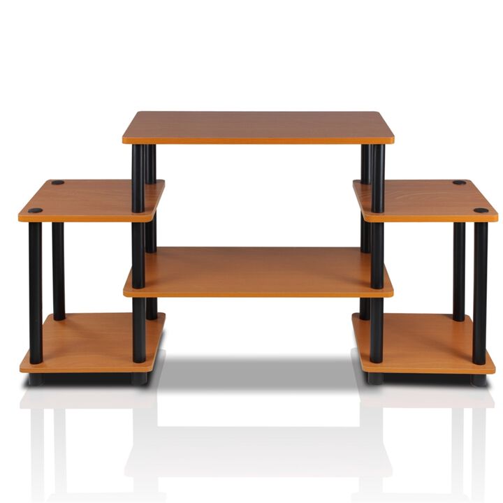 Furinno Turn-N-Tube No Tools Entertainment Center, Light Cherry/Black