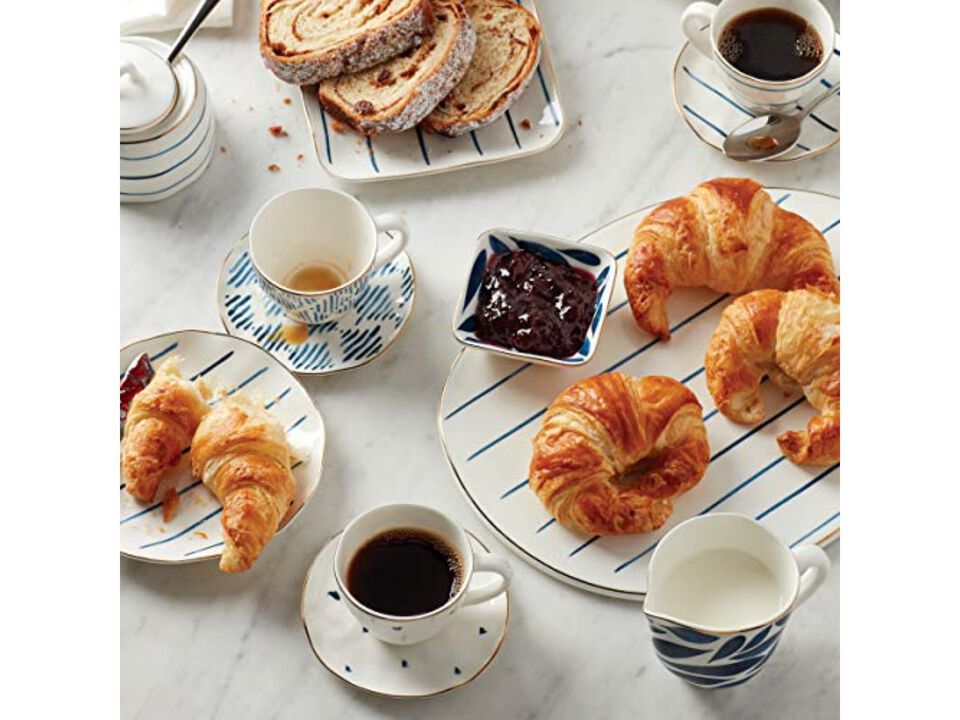 Lenox Blue Bay 4-Piece Espresso Cup & Saucer Set, 2.45 LB