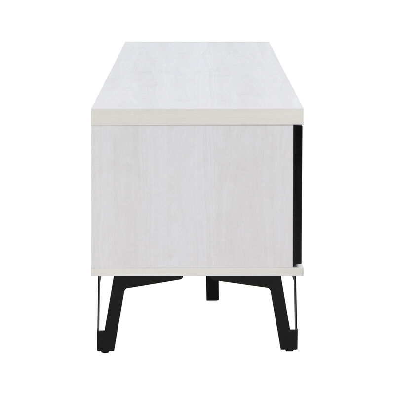58.66 in. Ivory Wood TV Stand with 2 Storage Cabinets Fits TV's up to 65 in.
