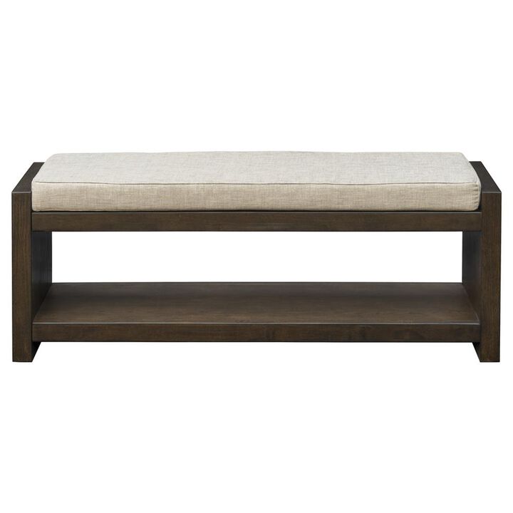 Belen Kox Accent Bench with Lower Shelf, Brown, Belen Kox