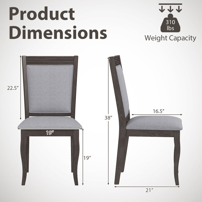 Wood Dining Chairs Set of 2 for Dining Room or Kitchen with Classic Design