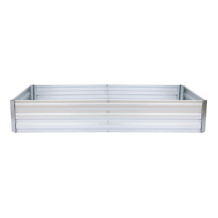 LuxenHome 72in Rectangular Galvanized Steel Raised Garden Bed