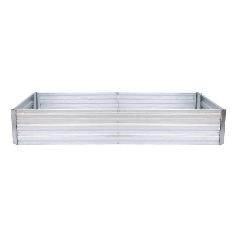 LuxenHome 72in Rectangular Galvanized Steel Raised Garden Bed