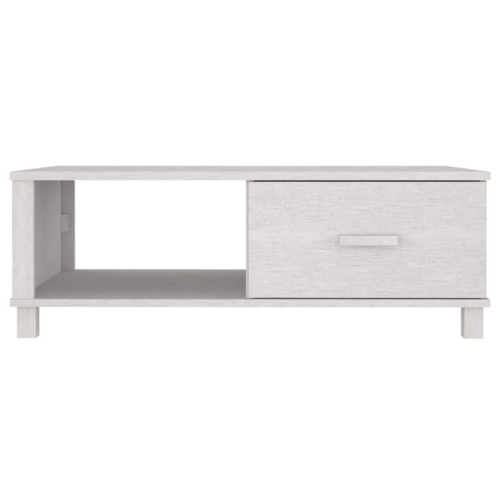 vidaXL Coffee Table White 39.4"x21.7"x13.8" Solid Wood Pine