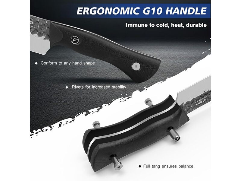 FINTISO Chef Knife 7 inch Viking Knife Japanese Stainless Steel Boning Knife for Meat Cutting Sharp Kitchen