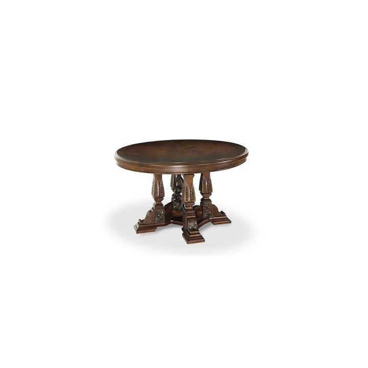 Michael Amini Windsor Court Round Dining Table - Vintage Fruitwood
