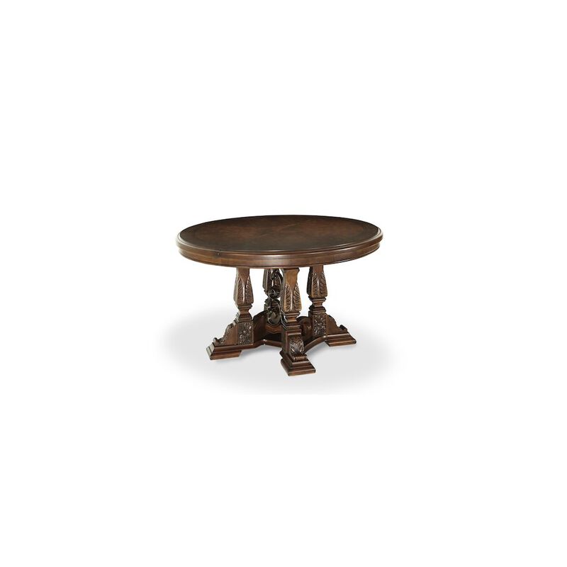 Michael Amini Windsor Court Round Dining Table - Vintage Fruitwood