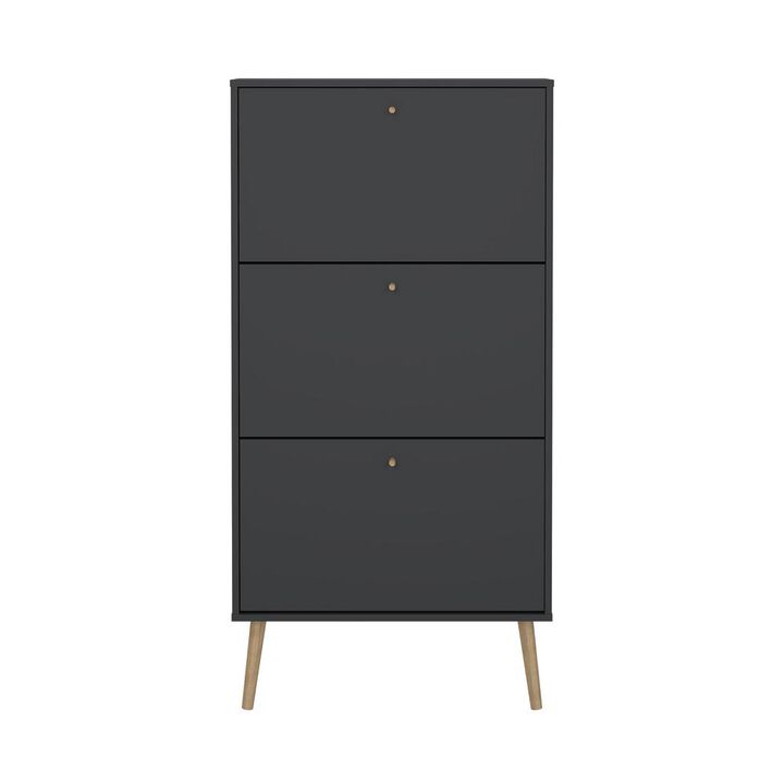 Tvilum Bodo 3 Drawer Shoe Storage Cabinet, Matte Grey